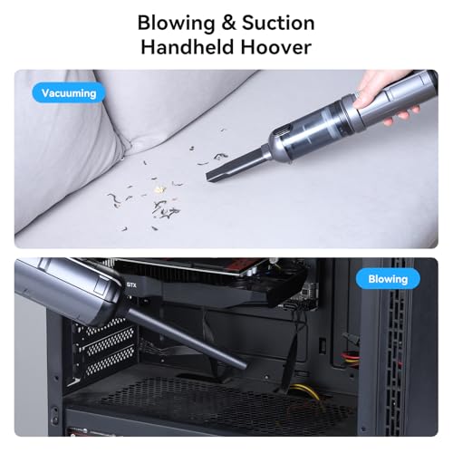 Image of OTraki Portable Cordless Car Vacuum 15000Pa Handheld Vacuum Cleaner | Rechargeable Hand Cordless with Crevice Tool, Rotating Nozzle, Charging Station, Large Dust Bowl for Home, Car, Office, Pet