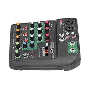 DJ Console Mixer, Mini Audio Mixer Draadloos Ultra Low Noise Draagbaar voor muziekliefhebbers voor opnamestudio’s voor…