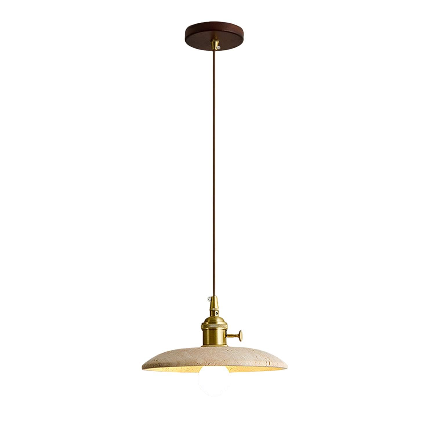 USMJQVZ Wabi-Sabi Travertine Stone Chandelier -Minimalist Yellow Cave Stone Pendant Light for Dining Room, Kitchen Island, Bedroom