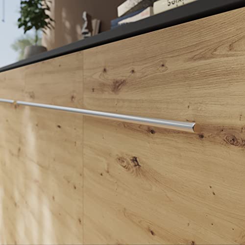 Schrankbett Standard 90x200 Horizontal Anthrazit/Wildeiche ausklappbares Wandbett, ideal geeignet als Wandklappbett fürs Gästezimmer, Büro, Wohnzimmer, Schlafzimmer, HL09 – Bild 7