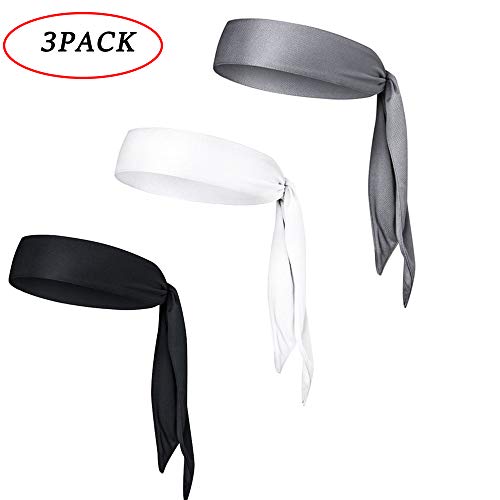 JTEEY Head Tie Sports Athletic Headband for Women and Men - Non Slip Hair Band Sweatband Ideal for Running, Workout, Tennis, Volleyball & Performance Stretch & Moisture Wicking