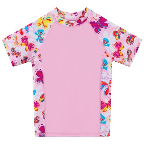 BAOHULU Girls Rash Guard Swimsuit Two Piece Bathing Suit UPF 50+ Short Sleeve Summer Beach Swimwear Size 3-14 Years2