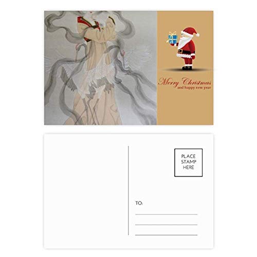 Cartes postales pliantes Père Noël beauté chinoise pour décorer votre table de réveillon