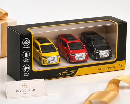 Image of Amisha Gift Gallery Alphard Diecast Toy Car for Kids 1:36 Scale Model Metal Pull Back Sports Car Boys | Metal Pull Back MPV Model, LED Lights & Sound, Openable Doors, Mini Luxury Van
