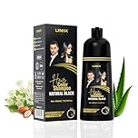 UNIK Care Hair Dye Shampoo Black 400ml – 3-in-1 Hair Color, Shampoo & Conditioner – Long-Lasting Natural Black Hair Shampoo for Men & Women – Covers Grey Hair Instantly – Ammonia-Free