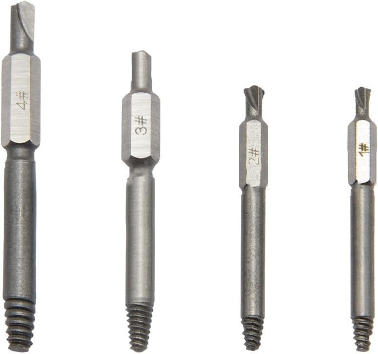 Damaged Screw Extraction Kit 4pcs - Mini Broken Wire Extractor with Double Heads, for CR-MO Steel Screw Remover Tool for Efficient Screw Removal
