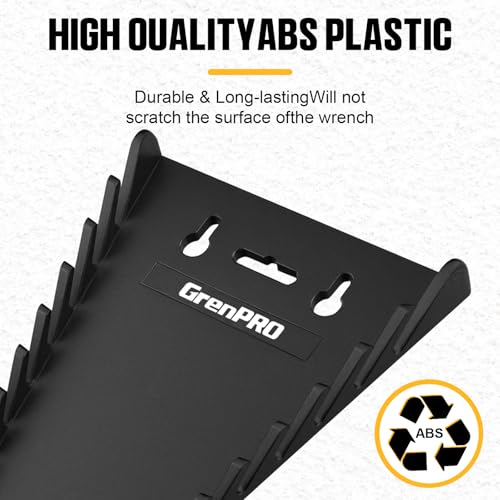 Image of GRENPRO Wrench Organizer for Tool Box, 2 Pack Magnetic Wrench Holders Organizers, Storage for Tool Box Drawer, SAE 1 /4 inch - 15 /16 inch & Metric 6 MM-24 MM Wrenchs Rack