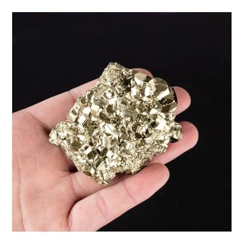 Image of Natural Pyrite Stone Cluster - Original Iron Pyrite Gold Rock Crystal for Wealth, Willpower & Manifestation | High Energy Reiki Healing Crystal for Meditation, Protection & Positive Energy