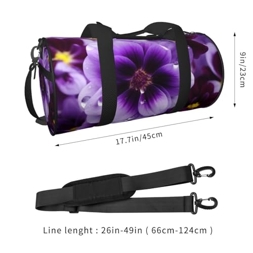 Travel Duffle Bag Weekender Bags for Men Women with Shoe Compartment Large Capacity Weekender Overnight Bag Purple Flower Carry On Tote Bags Sport Gym Bag for Travel Yoga, Black, One Size2