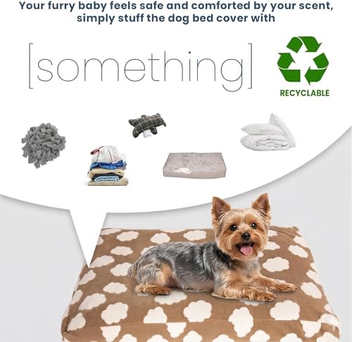 Image of Faux Fur Dog Bed Covers - Ultra Soft Rose Velvet, Removable & Washable, Cozy & Durable,Large Pet Bed Cover Only (No Filling) - Gray, (Cloud Coffee Brown, Small(30.0 inch L x 20.0 inch W x 4.0 inch Th))