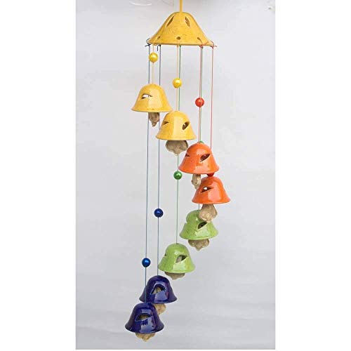 Image of SHRIYAM Crafts Melodious Sound Ceramic Bell Wind Chimes (Multi)