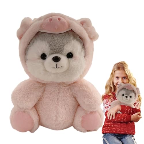 Husky - Muñeco de peluche para perro, suave, convertible en peluche | Koala Pig Fox Dinosaur Dolls para dormir calmante para perros