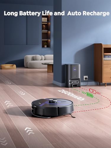 Image of Vyzzle Robot Vacuum and Mop, 4-in-1 Robotic Vacuum Cleaner with Self-Emptying Base, 8000Pa Vacuum Robot with LiDAR Navigation, 60 Days Capacity, Ideal for Pet Hair, Hard Floors, Carpet, E20