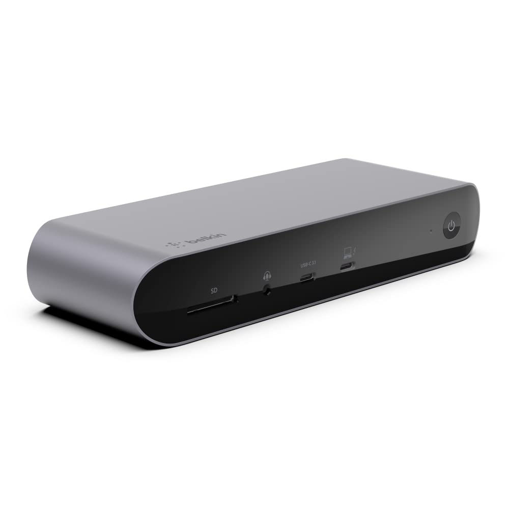 Belkin Station d’Accueil , Affichage Simple 8K à 60 Hz, Compatible Double Affichage 4K, 2 Ports Thunderbolt 4 Dock Pro, 2 Ports HDMI, PD 90 W, entrée/Sortie Audio, MacBook Pro, XPS, etc.