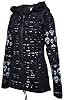 Gheri Women's Skull Printed Slashed Razor Cut Emo Gothic Ribs Hoodie Jacket Black UK 14 #2