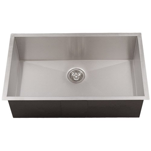 Phoenix 36" Undermount 16 Gauge Stainless Steel Square Kitchen Sink Zero Radius