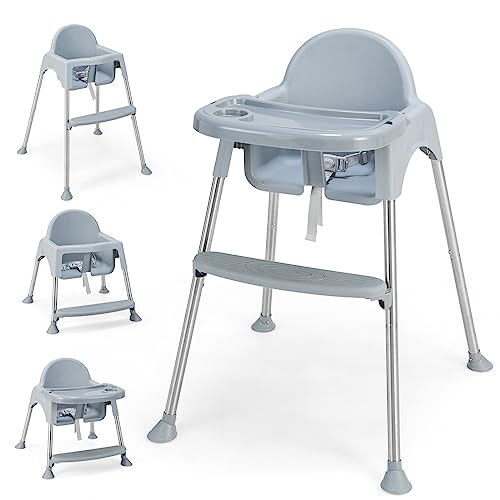 Lorelli 3in1 Hochstuhl Vanilla - Babyhochstuhl Mit 5-Punkt-Gurt & Verstellbarer Fußstütze