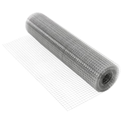 ECD Germany Grillage pour Clôtures 25x25 mm 1mx25 m Epaisseur Fil 1,2 mm Maille Galvanisé Électrosoudé pour Clôtures d'Animaux Jardin Rouleau Filet de Volière Résistant aux Intempéries Soudé à 4 Coins