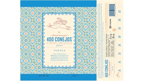 400 Conejos Joven Espadín Mezcal – Junger, kristallklarer mexikanischer Mezcal mit 38% vol. (1 x 0,7 l)