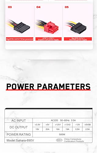 Alimentation PC 500W Gaming XMKT pour monter un ordinateur de jeux - 6
