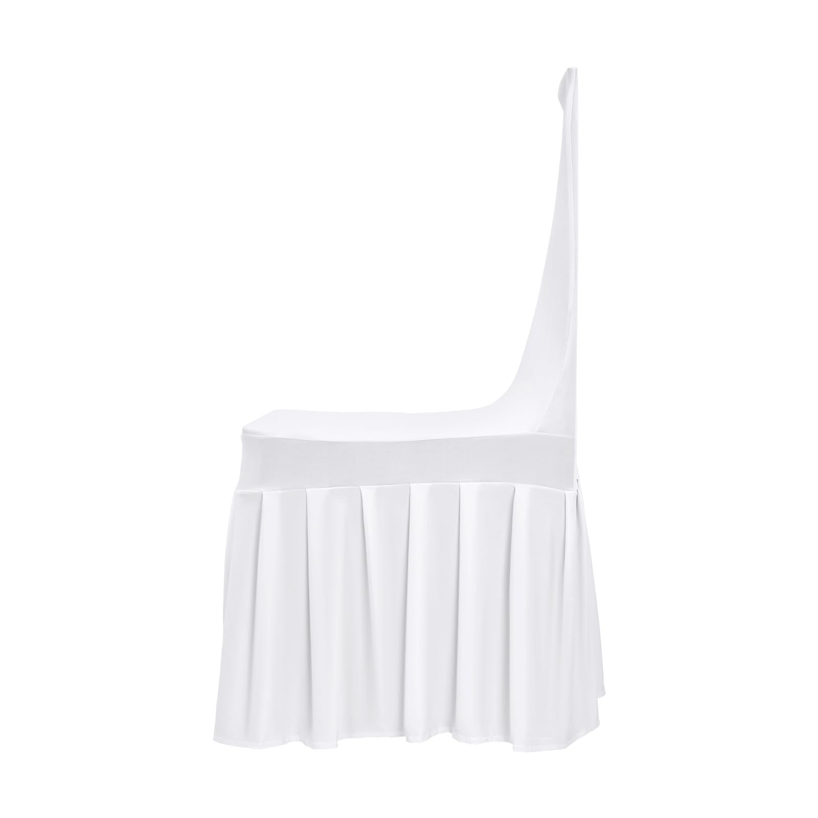 Lot de 20 housses de chaise blanches modernes avec jupe et ourlet plissé exquis - Pour fêtes, réunions, cérémonies