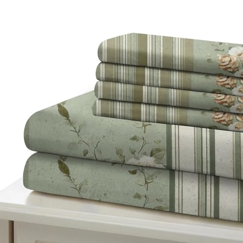 Housse de Couette Fleurs Microfibre Hypoallergénique Parure Lit King Sans Bouton - 7