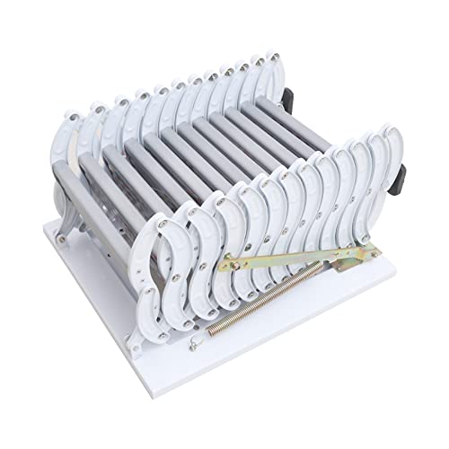 Rustyvioum 12 Steps Folding Ladder, Wall Mounted Attic Folding Staircase, Al-Mg Alloy Attic Ladder Loft Stairs Pull Down Stairs Height 9.8Ft White #TOP3