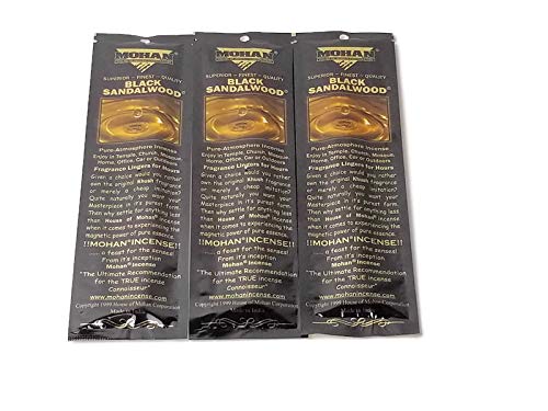 Sticks | Khush | Egyptian Musk | African Peach | Black Sandalwood | & Other Scents Incense Sticks in 3 10 Packs (Black Sandalwood)
