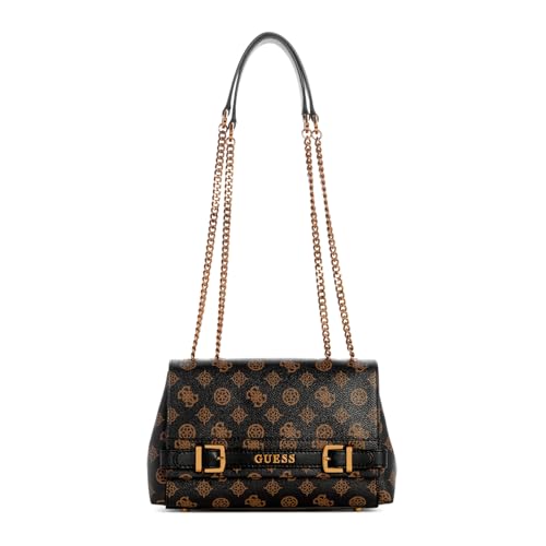 GUESS Sestri Logo Convertible Flap Crossbody Bag Mocha Logo, Mocha logo, One size