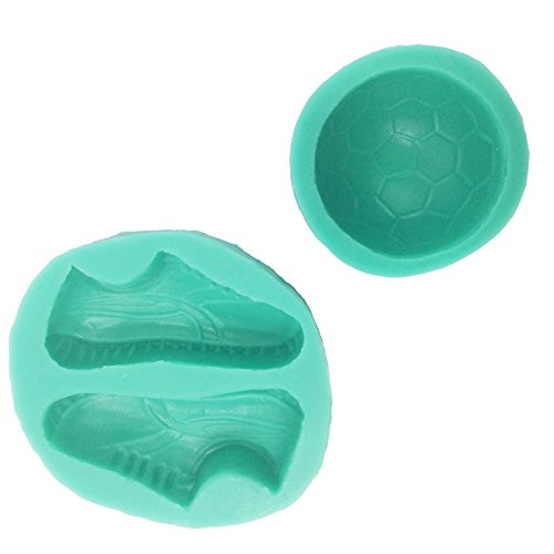 Soccer Shoes And Soccer Ball Candy Fondant Chocolate Mold For Cake Decoration, Cupcake Decorate, Polymer Clay, Crafting, 2 In Set #TOP13