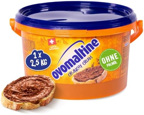 Ovomaltine Crunchy Cream Brotaufstrich - einzigartig knusprige Schoko-Creme ohne Palmöl - süßer Aufstrich mit knusprigen Ovomaltine Stückchen - hergestellt in der Schweiz (1 x 2,5