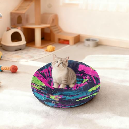 Lit pour chien et chat chaud panier graffiti moelleux S