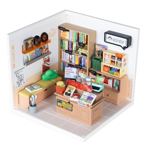 Fat Brain Toys Fascinating Book Store D.I.Y. Mini Set, Model Crafting Kit for Beginner Hobbyists, Kids, Tweens, Teens, Ages 8+