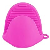 Guantes Guantes de Cocina con Aislamiento Horno de microondas de Aislamiento de Silicona para Cocina, y Bar Accesorios De Cocina Baratos (#02-Hot Pink, One Size)
