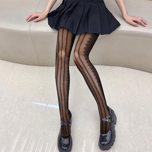 Image of Benefeet Sox Womens Sheer Tights Girls Floral Patterned Sheer Nylon Pantyhose Stockings Silky Party Lolita Tights Gifts
