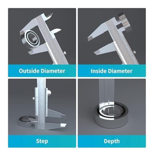 Messschieber 150mm, Spritzwassergeschützt und staubdicht, Präzises Messwerkzeug für Haushalt, Werkstatt & Industrie, Robuste Metall-Schublehre