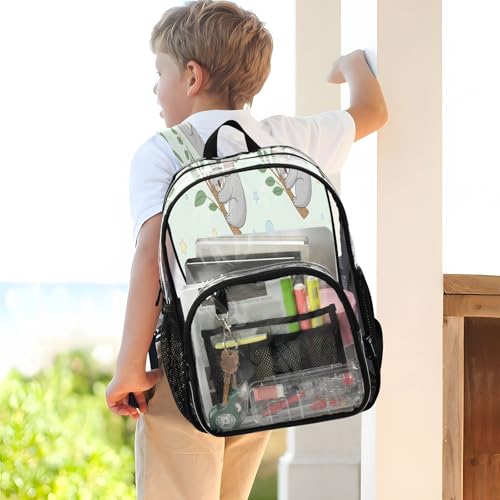 Mochila transparente escolar resistente con bolsillos para el trabajo 7