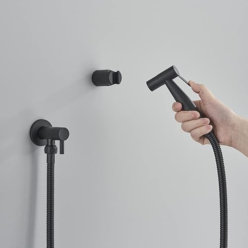 Ducha Higiênica Preta 1/4 Volta Luxo Gatilho Aço Inoxidável 304 - Brinovar