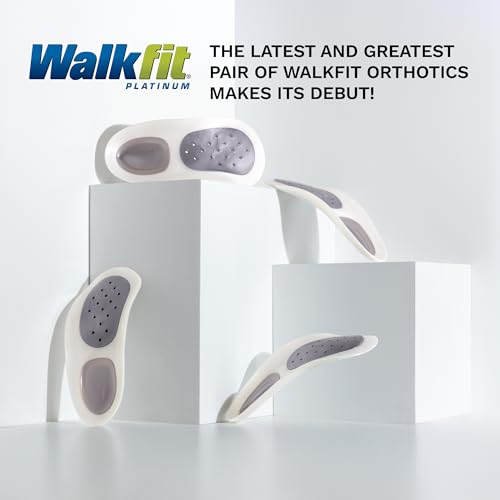Image of WalkFit Platinum Foot Orthotics Plantar Fasciitis Arch Support Insoles Relieve Foot Back Hip Leg and Knee Pain Improve Balance Alignment (Men 8-8.5 / Women 9-9.5)