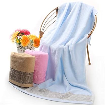 CZFWRX Baumwollhandtuch-Set, Badetuch 140 x 70 cm, Handtuch 35 x 75 cm, weich, saugfähig, dreiteiliges Set (Farbe: 8) – Bild 3
