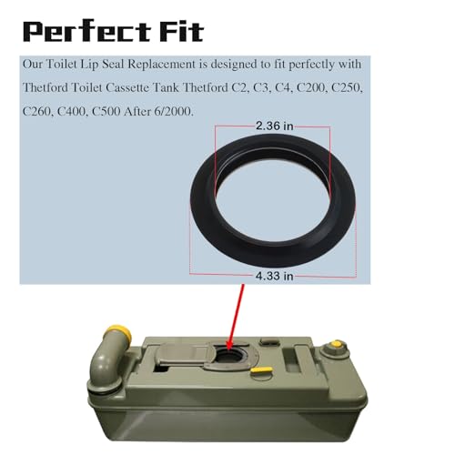 Image of RV Toilet Lip Seal 23721 Compatible with Thetford Cassette Lip Seal 110mm for C2 C3 C4 C200 C250 C400 C500 Caravan Caravan Toilet Tanks