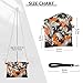 Women's PU Leather Clutch Purses Zipper Foldover Key Chain Wallet for Party Fashion Leaf Pattern Orange Black