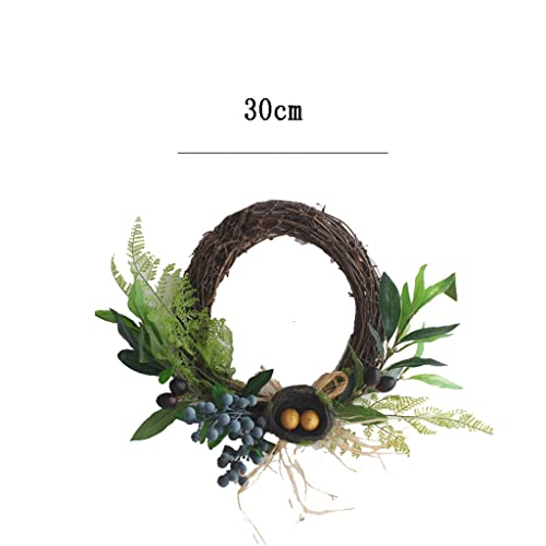Plante olive branche feuille oiseau nid décoration rotin suspendu - 3