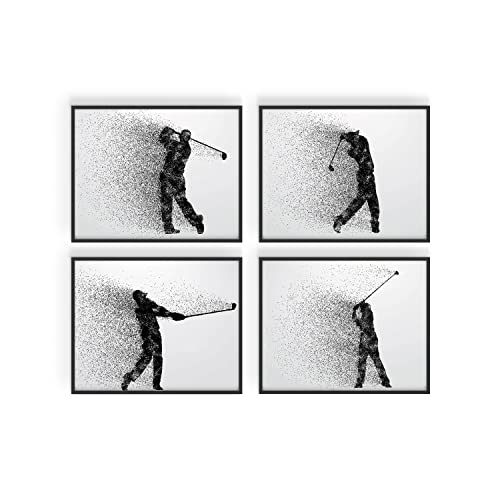 Summit Designs Golf Wall Art Decor Prints - Set Of 4 (8X10) Inch Unframed Poster Photos - Man Cave, Office, Bedroom, Basement, Bar | Boys Girls Gift Idea #TOP4