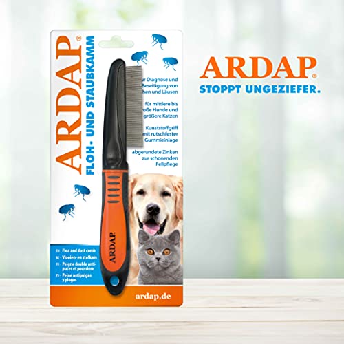 ARDAP Flohkamm und Staubkamm für Hunde und Katzen - Effektiv gegen Flöhe und Läuse - Professionelle und schonenden Fellpflege