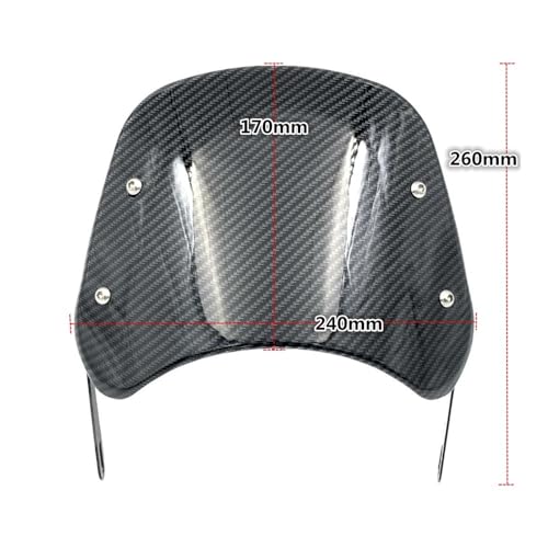 Vent pare-brise moto carbone déflecteur vent avec lentille