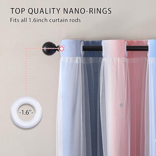 Image of XiDi Dream Star Blackout Curtains for Kids Rooms Girl Princess Curtain for Daughter Bedroom Window (Pink Grey Blue, W52 X L63)