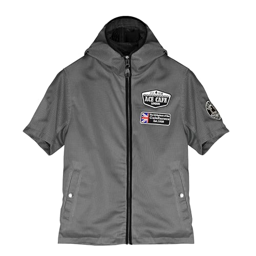 [ACE CAFE LONDON] ShortSleeve See-through Mesh Jacket V[gX[u V[X[bVWPbg  CfBO bV WPbg G[XJtF h (JP, At@xbg, M, 