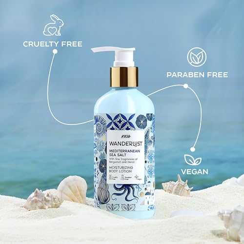 Image of Nykaa Wanderlust Mediterranean sea salt Moisturising Body Lotion, 300 ml | Bergamot and Neroli Perfume | Lightweight, Long-Lasting Hydration | Vegan, Paraben-Free I | Suitable for All Skin Types