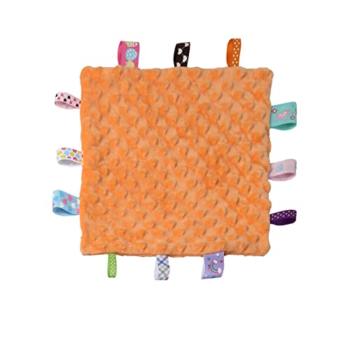Image of CREVENT Soft Plush Animal Face Security Blankets for Boys and Girls, Great Gifts for Birthday Baby Shower (Orange Fox Lovey +10 inchX10 inch Tag)